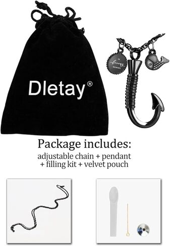قلادة من Dletay لخطاف السمك على شكل جرة للرماد، قلادة تذكارية من الفولاذ المقاوم للصدأ، مجوهرات حرق الجثث، قلادة رماد الصيد in Kuwait