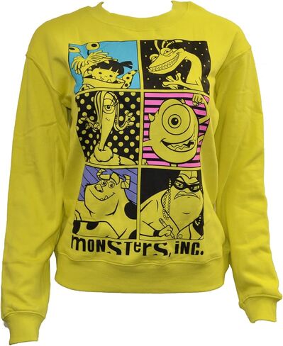Disney Women's Pixar Monsters, INC. Crew Neck Sweatshirt (S) Neon Green in Saudi Arabia