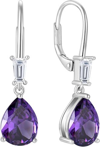 TIMFROZ Women Dangle Drop Earrings 925 Sterling Silver 5A Cubic Zirconia Leverback Earrings Anniversary Mother's Day Birthday Christmas Gifts for Her in Saudi Arabia