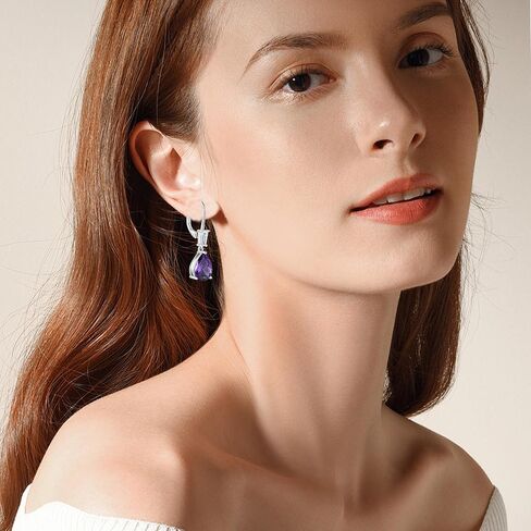 TIMFROZ Women Dangle Drop Earrings 925 Sterling Silver 5A Cubic Zirconia Leverback Earrings Anniversary Mother's Day Birthday Christmas Gifts for Her in Saudi Arabia