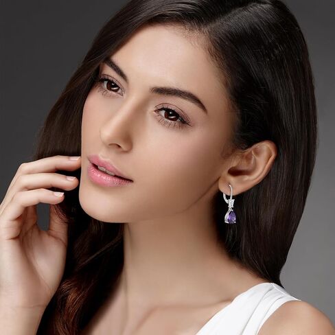 TIMFROZ Women Dangle Drop Earrings 925 Sterling Silver 5A Cubic Zirconia Leverback Earrings Anniversary Mother's Day Birthday Christmas Gifts for Her in Saudi Arabia