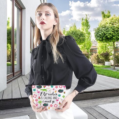 WCGXKO Florida Vacation Gift Florida Travel Gift Florida Is Calling And I Must Go Zipper Pouch Makeup Bag (Florida) in Saudi Arabia