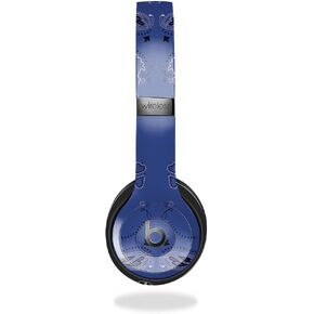 Skin Compatible with Beats Solo 4 - Blue Bandana - Premium 3M Vinyl Protective Wrap Decal Cover - Easy to Apply | Crafted in The USA by MightySkins