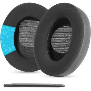 Cooling Gel Replacement Earpads Compatible with Bose QuietComfort Ultra Headphones Ear Cushions with Breathable Ice Silk Fabric Memory Foam Earcup Parts (Black)