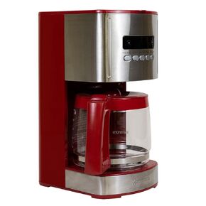 Kenmore Coffee Maker 12 cup Drip Coffee Machine Programmable Aroma Control Glass Carafe Reusable Filter Timer Digital Display Charcoal Water Filter Regular Bold Stainless Steel and Black