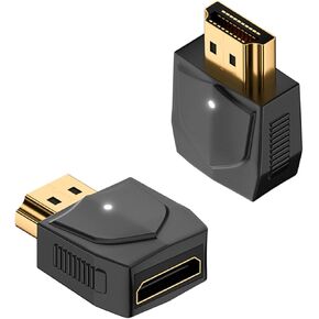 QIANRENON HDMI to Mini HDMI 8K Adapter Converter UHD 2.1 HDMI Male to Mini HDMI Female Gold Plated Connector, 3D 8K@60Hz/4K@120Hz, LED Light, for Laptop HDTV Monitor Projector Digital Camera, 2Pcs