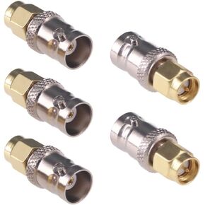5pcs SMA to BNC Coax Connector SMA Male to BNC Female RF Adapter Coax Coaxial Connector Adapter for RF Antennas/Wireless LAN Devices(F18-5)