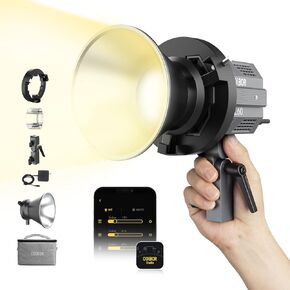 COLBOR CL60M Video Light 65W 5600K Daylight CRI97+ Continuous Output Lighting 7 Light Effects with Bowens Mount APP Control for Live-Streaming Interview Indoor & Outdoor Filming