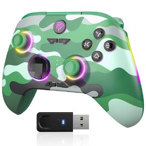 وحدة تحكم EasySMX X15 للكمبيوتر الشخصي مع عصا التحكم في القاعة/مشغلات القاعة/إضاءة RGB - تعمل لأجهزة الكمبيوتر التي تعمل بنظام Windows وAndroid وSteam وSwitch، باللون الأخضر in Kuwait