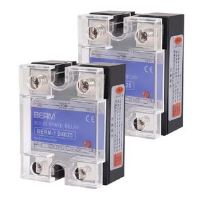 2 PCS State Relay,Solid State Relay SSR-40AA AC to AC Input 70-250VAC to Output 24-480VAC 40A Single Phase Plastic Cover