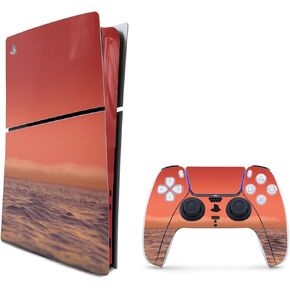 MightySkins Skin Compatible with Playstation 5 Slim Digital Edition Bundle - Red Horizon | Protective, Durable, and Unique Vinyl Decal wrap cover | Easy to Apply | Made in The USA