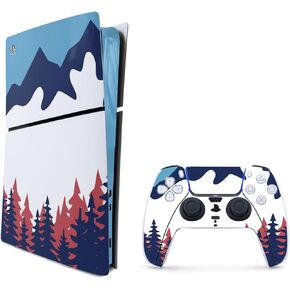 MightySkins Skin Compatible with PlayStation 5 Slim Digital Edition Bundle - Winter Scape | Protective, Durable, and Unique Vinyl Decal wrap Cover | Easy to Apply | Made in The USA