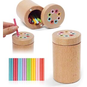 Montessori Toys for 1 2 3 Year Old, Color Sorting Toys for Toddlers, Wooden Preschool Learning Educational Toys Sensory Toys for 1 2 3 Year Old Girl Boy Baby Gifts