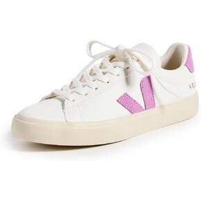 Veja Women's Campo Sneakers, Extra-White_Mulberry, White, Pink, 4 Medium US