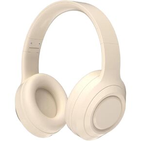 White Wireless Headphones Bluetooth, Foldable Over Ear Headphones, Hi Fi Stereo Headphones Built in Mic for phone/TV/PC/MP4/Home/Office
