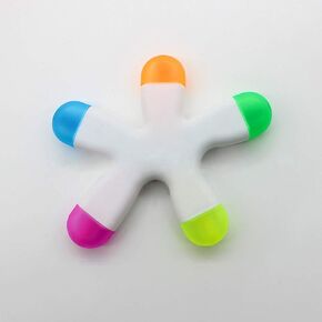 Brush Tip Highlighters, Creative Star Shape Light Color Fluorescent Pens Markers with 5 Colors, Great for Journal Planner Note Taking and Coloring Book, Non-Toxic & Odorless Watercolor.