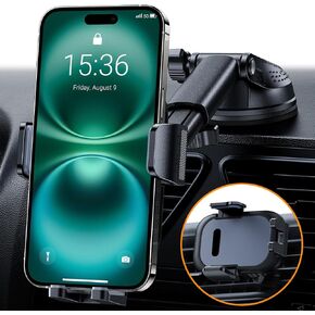 Ultra Stable Phone Holders for Your Car [Powerful & 360 Adjustable Suction Cup] Universal Car Phone Holder Mount Long Arm Flexible Car Mount for Dashboard Windshield Air Vent All Phone Case