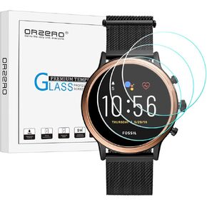 Orzero (3 Pack) Screen Protector Compatible for Garmin Forerunner 165/165 music/Fenix 6/6 Sapphire / 6 Pro / 6 Pro Solar/Fossil Gen 5 JULIANNA HR Tempered Glass 9H HD Anti-Scratch Bubble-Free