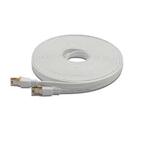 Cat 7- Ethernet Internet Cable, 32AWG Lastest 10Gbps 600MHz SFTP Flat Cord, High Speed Cat7 LAN Network RJ45 Cable- in Carpet, Wall for PC, Router, Laptop, Xbox (cat7-16ft)