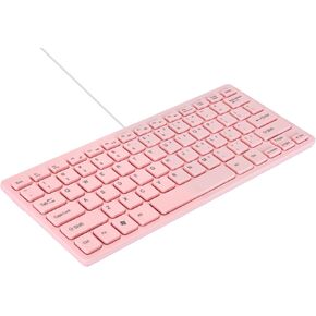 MCSaite Mini Wired Pink Keyboard - with Keyboard Cover Computer keypad for Laptop MAC Windows 10/8 / 7 / Vista/XP (Pink+Keyboard Film)