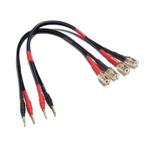 WJSTN Speaker Cable with Banana Plug and Jack Connectors, Flex pin Banana Plugs to 4mm Banana Jack Female,Banana Plug Multifunctional Adapter for Amplifier Speaker Wires Sound Systems 2Pack (1Feet)
