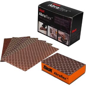 Sanding Sponge Combined with Hook and Loop Interchangeable Emery Cloth Sandpaper 6-Grit Assortment, Sanding Block for Wood Drywall Metal
