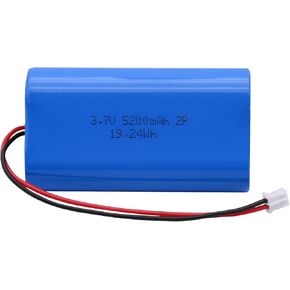 3.7V 5200mAh Rechargeable Batteries Lithium ion Battery with PH2.0/2P Connector for DIY Electronics Products, Toys, Lighting, Bluetooth Equipment