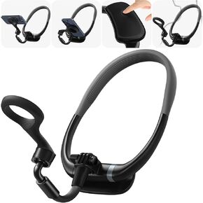 حامل هاتف MP-MALL Neck Mag-Safe، حامل مغناطيسي، شريط للصدر بدون استخدام اليدين، تسجيل فيديو لهواتف iPhone 15 14 13 12 Seires وهواتف Android (أسود)