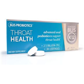 BLIS ThroatHealth Oral Probiotics Value Pack, 2.5 Billion Cfu, Throat Immunity Support and Oral Health for Adults and Kids, Sugar-Free Lozenges, Vanilla Flavored, 60 Supply