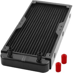uxcell Aluminum Heat Exchanger Radiator 18 Pipes Water Cooling Radiator for PC CPU Water Cool System Computer 240mm Black