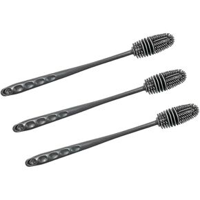 3-Pack Long-Handled Silicone Cup Brush Set - No Dead Corners | Perfect for Milk Bottles, Tea Cups & Baby Bottles | Essential Kitchen Cleaning Tool | Grey Cup Cleaning Brushes