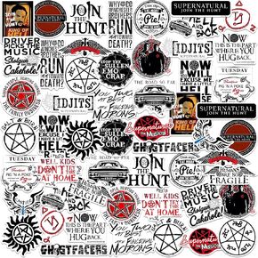 Supernatural Limited Color 50ct Vinyl Large Deluxe Stickers Variety Pack - Laptop, Water Bottle, Scrapbooking, Tablet, Skateboard, Indoor/Outdoor