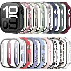 Haojavo 5 Pack for Apple Watch Series 10 Screen Protector Case 42mm(2024), PC Hard Cover with Tempered Glass Film Ultra-Thin Slim Fit Scratch Resistant Protective Bumper for iWatch S10 Accessories