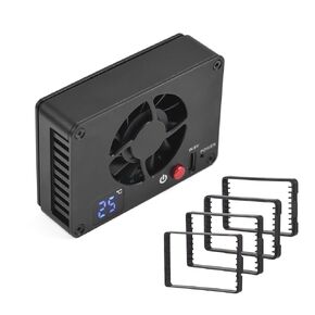 Camera Cooling Fan External Cooling System with Temperature Setting OLED Display 4pcs Mounting Adapter Plates for Sony A7M4/ZVE1/A6700/A7C2/A7S3/ZV-E10/ZV1/A7C/FX30, for Canon R5/R6/R7