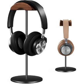 Micool Headphone Stand, Aluminium and Wood Gaming Headset Stand Holder Headphones with Stable Heavy Base, Headphone Holder for Desk in Kuwait