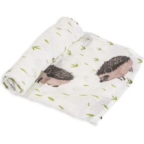 Little Unicorn – Hedgehog Deluxe Swaddle | Single | 100% Rayon Muslin from Bamboo | Super Soft | Newborns and Infants | Large 47" x 47" | Machine Washable