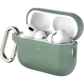 RHINOSHIELD AirPods Case with Carabiner Compatible with Apple [AirPods Pro 2] | Military Grade Drop Protection, Scratch Resistant, Wireless Charging - [Transparent, Standard Set]