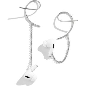 Earrings for Airpods Ear Holder Clips, 1 Pair Clip-On Anti Lost Earring Strap for Airpods Pro (No Need Ear Hole), Wireless Earhooks Earbuds Earphone Holder Connector Compatible with Airpods 2&1 3/Pro