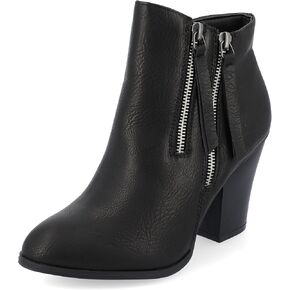 Journee Womens Vally Inside Zip Stacked Heel Booties