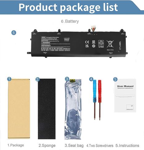 BN06XL L68299-005 Laptop Battery for HP Spectre X360 Convertible 15-EB 15T-EB 15-EB0XXX 15-EB1XXX 15-EB0053DX 15-EB0043DX 15-EB1043DX 15-EB0065NR 15T-EB000 15T-EB100 BN06072XL L68235-1C1 72.9Wh in Kuwait