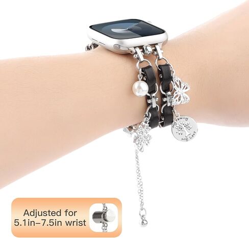 WONMILLE Bracelet Compatible with Apple Watch Band 38mm 40mm 41mm 42mm 44mm 45mm 49mm, Feminine Cute Pendants Dressy iWatch Series 9 8 7 6 5 4 3 2 1 SE Metal Chain Charms for Women in Saudi Arabia