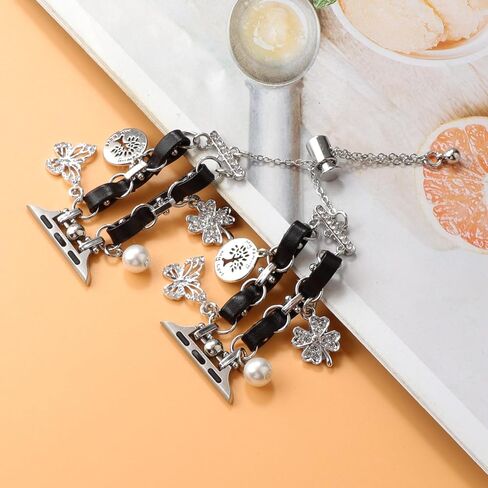 WONMILLE Bracelet Compatible with Apple Watch Band 38mm 40mm 41mm 42mm 44mm 45mm 49mm, Feminine Cute Pendants Dressy iWatch Series 9 8 7 6 5 4 3 2 1 SE Metal Chain Charms for Women in Saudi Arabia