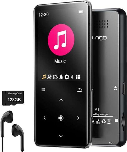 64GB MP3 Player with Bluetooth 5.2, Music Player Built-in Speaker, FM Radio, Voice Recorder, HiFi Sound, E-Book Function, Earphones Included in Saudi Arabia