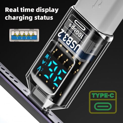 CY Adaptor 3pcs/lot Type-C Smart LED Display USB-C to USB3.2 Type-A Adapter 10Gbps Data Current Voltage Fast Charging Monitoring Display Tester Detector in Saudi Arabia
