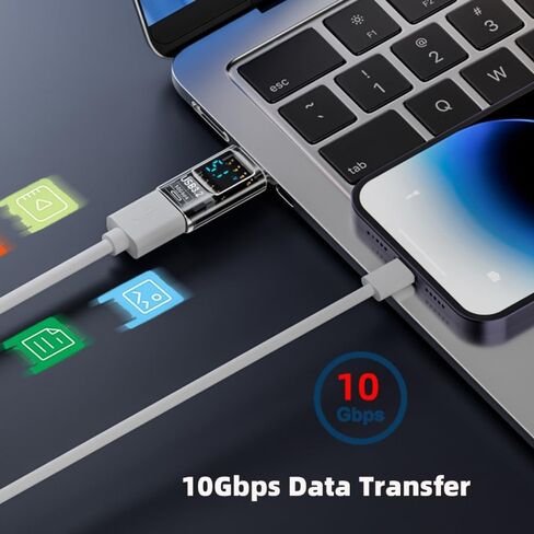 CY Adaptor 3pcs/lot Type-C Smart LED Display USB-C to USB3.2 Type-A Adapter 10Gbps Data Current Voltage Fast Charging Monitoring Display Tester Detector in Saudi Arabia