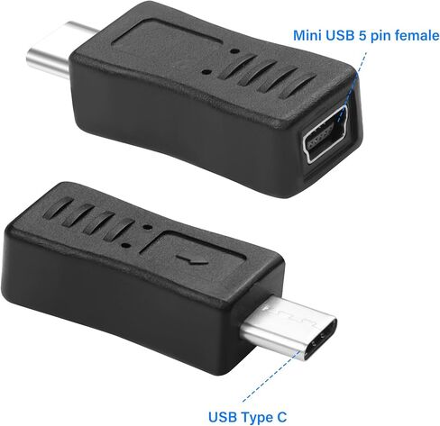 Mini USB to Type C Adapter USB 2.0 Type C Male to Mini USB 5-Pin Female Adapter 480Mbps Data Mini USB 5-Pin to USB C Convert Connector for Laptop Digital Camera MP3 Player GPS 5Pcs in Kuwait
