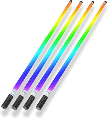 4-Pack GamerDens 360 RGB LED 4ft Tube Light Wireless Smart WiFi Rechargeable for Photo Video Studio Gaming Streaming Decor with Music Sync (Black) in Saudi Arabia