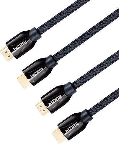 JAVEX [2 Pack] Pure Copper HDMI Cable, Metal Connector, Nylon Braided Protection, 4K@60Hz 18Gpbs, 1.8M(6FT)+ 3M(10FT) in Kuwait