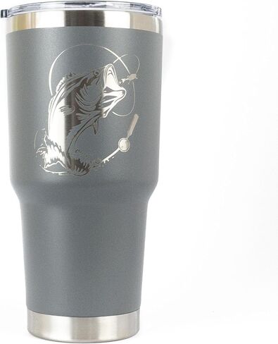 Bass Fishing Travel Mug for Men, Fathers Day Gifts for Men, Coffee Stainless Steel 20oz, Stainless Steel Tumbler with Lid in Saudi Arabia