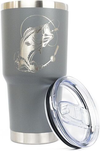 Bass Fishing Travel Mug for Men, Fathers Day Gifts for Men, Coffee Stainless Steel 20oz, Stainless Steel Tumbler with Lid in Saudi Arabia